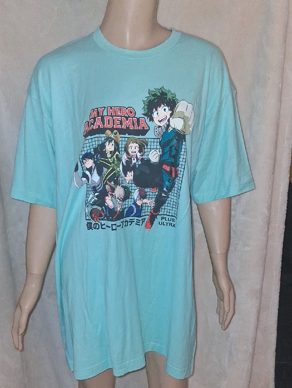 My Hero Academia Graphic Tee - Light Blue Short Sleeve Shirt
